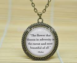 The flower that blooms in adversity is the rarest and most beautiful of all. 10pcs Mulan The Flower That Blooms In Adversity Quote Necklace Glass Cabochon Necklace A0135 Bloom Eyeliner Bloom Servicebloom Tea Aliexpress