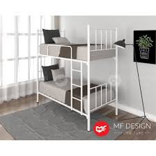 79 design and ideas triple bunk bed bunk bed three is needed for a spacious room that is limited, so the room does not seem. Mf Design White Story Super Base Double Decker Single Metal Bed Frame Shopee Malaysia