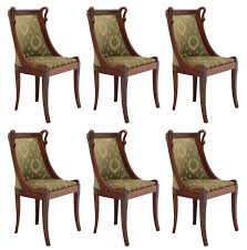This dining chair can be finished to be very traditional or sleek and contemporary. Six Dining Chairs French Empire Revival Swan Neck To Recover 627801 Sellingantiques Co Uk