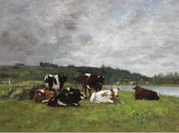 Cows At The Pasture 1880 85 02 Painting Eugene Louis Boudin Oil Paintings Eugene Boudin Art Painting