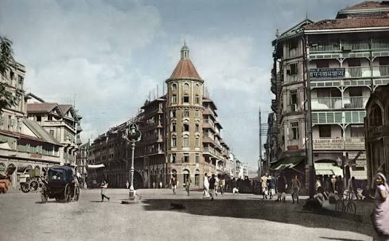 Early 20th Century. India, Bombay (Mumbai). View of Princess Street Princess Street near Crawford Market was opened by the Prince of Wales. The Prince and Princess of Wales (later King George VII
