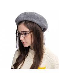 Women Wool Beret Hat French Style Solid Color Dark Grey Cb188yrwg08 Beret Hat Wool Berets Hats For Men
