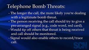 The primary goal of the bomb threat procedure is to minimize injury to people the purpose of this policy is to establish procedures for handling bomb threats and actual bomb emergencies. Procedures For Handling A Telephone Bomb Threat Youtube