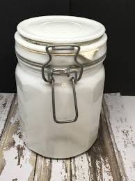 Maybe you would like to learn more about one of these? Canister Flip Top White Milk Glass Jar Vintage 6 In Tall Bale With Whi Jamscraftcloset
