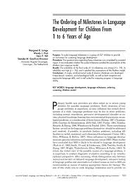 Pdf The Ordering Of Milestones In Language Development For