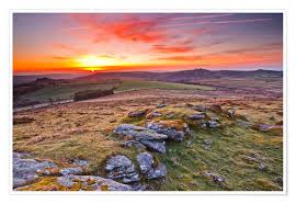 The moorland and surrounding land has been protected by national park status since 1951. Dawn In Dartmoor National Park Posters And Prints Posterlounge Com