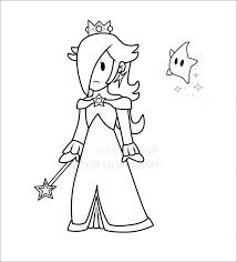 This picture showcases princess peach and her love interest, mario. Princess Rosalina Coloring Pages Coloring And Drawing