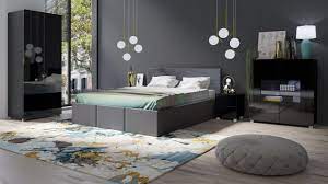 Grau ist die vielseitigste farbe. Schlafzimmer Komplett Set 5 Tlg Labri Grau Schwarz Hochglanz Kaufen Bei Sylwia Lesniewska Fun Mobel