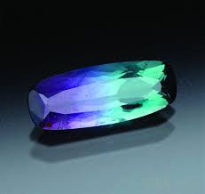 Bicolor Tourmaline Gemstone Copper Is The Trace Mineral That Gives This Tourmaline A Turquoise Color Crystals And Gemstones Purple Gemstone Gemstones