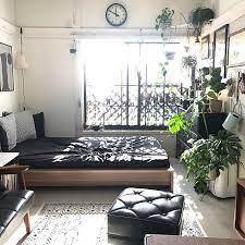 ベッド周り ブルックリンスタイル 6畳 元和室 窓際のグリーン などのインテリア実例 2016 12 23 16 14 32 roomclip ルームクリップ インテリア 1k 部屋 インテリア 一人暮らし