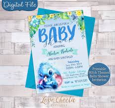 Stitch Baby Shower Invitations Lilo And Stitch Baby Shower Invite Disney Baby Shower Lua Disney Baby Shower Invitaciones Baby Shower Baby Shower Invitations