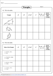 Worksheet triangle inequalities name decide whether each se of numbersise tangle. Pythagorean Inequality Theorem Worksheets