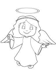 Kostenlose Malvorlage Weihnachtsengel Engel Mit Heiligenschein Zum Ausmalen