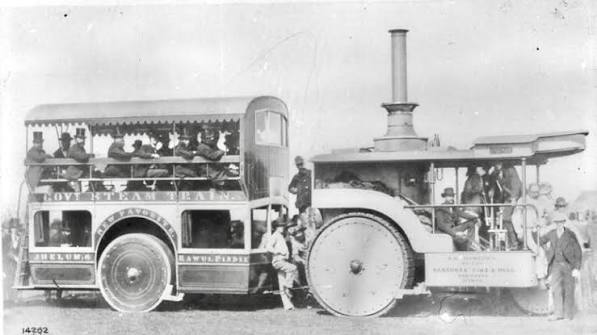 India's 1860s steam bus with English traction engine