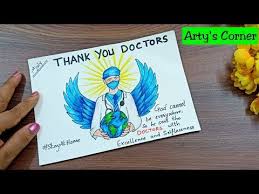 How To Draw Doctors Day National Doctors Day Poster For Beginners Step By Step Thank You Doctor You National Doctors Day Diy Art Painting Doctor Drawing