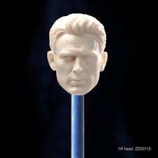Unpainted 1/6 Captain America Steve Roger Head Sculpt For 12in Male Figure  Doll