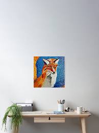 Divine Fox Mosaic" Poster for Sale by CupPainting