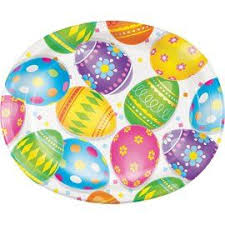 Easter Party Supplies Walmart Com In 2020 Coloring Easter Eggs Easter Party Oval Plates
