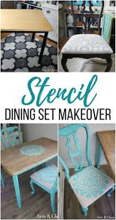 Curbside Find Gratitude Stencil Table Top Makeover Arts And Classy In 2020 Stenciled Table Stencil Table Top Furniture Makeover Diy