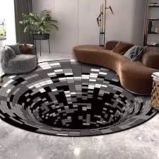 Contemporary rugs can transform any room. 3d Round Vortex Illusion Rug Print Gray Black Swirl Bottomless Hole Carpet No Slip Floormat Living Room Pad Doormat Home Decor Rug Aliexpress