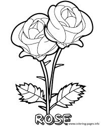 Because any color is allowed in the world of flowers! Rose Two Flowers Coloring Pages Printable