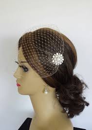 BIRDCAGE or TULLE VEIL, Your Choice of Colors and Embellishment Plus  Rhinestone Hairpin