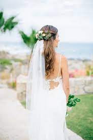 Bridal Hair Floral Hair Comb With Veil Half Flower Crown With Flowers Only In Back And Slightly On Veil Hairstyles Bridal Hair Half Up Flower Crown Hairstyle