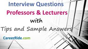 Lecturer And Professor Interview Questions And Answers Conceptual And Situational Questions Youtube