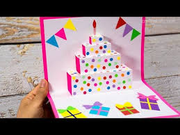 This is a really quick and easy proj. Diy Birthday Cake Pop Up Card Easy Pop Up Card Tutorials Craft For Kids Youtube Birthday Card Craft Easy Birthday Cards Diy Happy Birthday Cards Diy