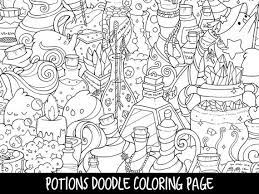 This site is dedicated to all the wonderful, caring people out there that sacrifice their time and energy to help our children learn something new everyday. Potions Doodle Coloring Page Printable Cute Kawaii Coloring Etsy