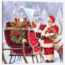Santa With Presents Canvas Wall Art By The Macneil Studio Icanvas Wall Canvas Canvas Wall Art Canvas Prints