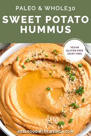Paleo Whole30 Sweet Potato Hummus In 2020 Whole30 Sweet Potato Sweet Potato Hummus Cooking Sweet Potatoes