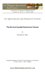 Pdf The Environmental Commerce Clause