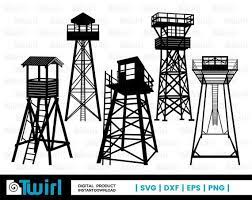 Watchtower Svg Tower Svg Medieval Tower Silhouette Sniper Tower Clipart Military Vector Sv Medieval Tower Watch Tower Custom Graphic Design