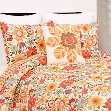 The reverse displays an off white floral scroll on a muted burnt orange background. Fall Bedding Sets With Matching Curtains Bedding Comforter Duvet For A Goodnight Sleep