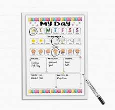 Kids Daily Planner All About My Day Daily Schedule Dry Wipe Board Now And Next For Boys And Girls Dry Wipe Board