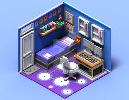 Isometric Art Bedroom By Nikomata07 Isometric Art Design Your Own Bedroom Isometric