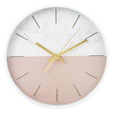 Horloge Rose Et Gris Effet Marbre D31 Maisons Du Monde Parement Mural Decoration Horloge Murale Horloge Murale