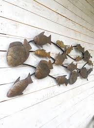 Metal School Of Fish Wall Art Metal Wall Decor Large Wall Decoration Country Home Metal Wall Decor Hote Fish Wall Art Metal Tree Wall Art Trendy Wall Art