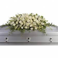 Touch, smell, feel, and create your own bouquet with over 20 varieties daily. Purity And Peace Casket Spray White Casket Flowers