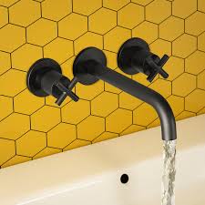 They are ideal for saving space as they don't sit on the bathtub itself and they look beautiful. Jtp Solex Matt Black Wall Mounted Basin Mixer Sanctuary Bathrooms