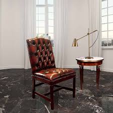 Free leather sample service available on all dining chairs. Chesterfield Gainsborough Antique Real Leather Dining Chair Designer Sofas4u
