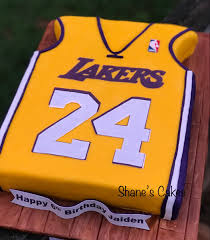 San diego — the lebron james era of lakers basketball began on an orange court emblazoned by a silhouette of a surfer. Lakers Jersey Cake 24th Birthday Cake Birthday Cake For Him Basketball Birthday Cake