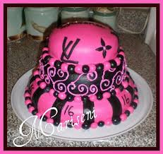 The rhinestones are real, & not edible. Louis Vuitton Inspired Sweet 16 Birthday Cake Cake By Cakesdecor