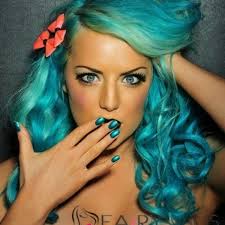 Custom 22 Inch Blue Green Lace Front Wig for Women