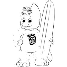 Riff is young dinosaur friend of barney's who loves music. Riff With Kayak Dot To Dot Printable Worksheet Connect The Dots