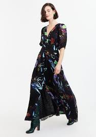 Tanya Taylor Ariela Dress In Surreal Floral Black Tanya Taylor Dresses Black Maxi Dress Tanya Taylor
