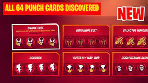 In this full fortnite medals guide, we'll be going over how to earn medals, all the different types of achievements you can unlock for an xp payout, explaining the fortnite medal punch card, and more. All 64 Discovered Punch Cards In Fortnite Chapter 2 Season 4 Punch Cards Update V14 20 Youtube