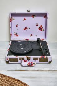 Crosley Cruiser Lavender Floral Bluetooth Vinyl Record Player Record Player Vinyl Record Player Floral Record Player
