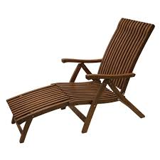 Outdoor Interiors Venetian Reclining Eucalyptus Wood Outdoor Lounge Chair With Ottoman Vc7080 The Home Depot